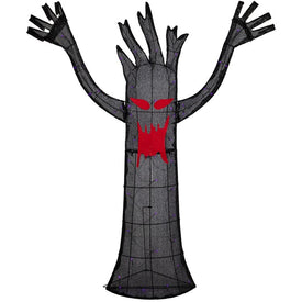 55" Pre-Lit Black Terrifying Tree Outdoor Halloween Decoration with Purple LED Lights
