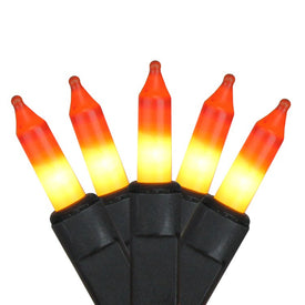 50-Count Yellow and Orange Candy Corn Mini Halloween Light Set with Black Wire