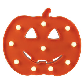 8.5" LED Lighted Orange Jack-O'-Lantern Halloween Marquee Sign