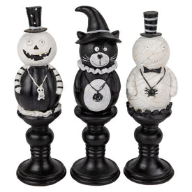 8.25" Halloween Candlestick Tabletop Decorations Set of 3