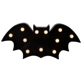 12" LED Lighted Black Bat Halloween Marquee Sign
