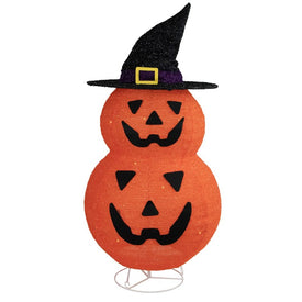 34" Spooky Town Jack-O-Lanterns in Witch's Hat Outdoor Halloween Decoration