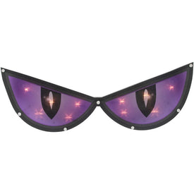 20" Lighted Purple Eyes Halloween Window Silhouette Decoration