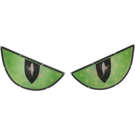 42" Lighted Green and Black Eyes Halloween Window Silhouette Decoration