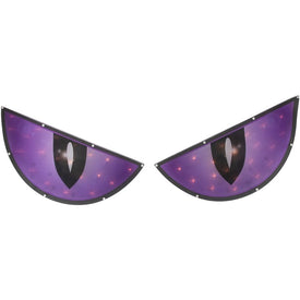 42" Lighted Purple and Black Eyes Halloween Window Silhouette Decoration