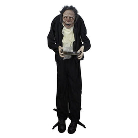 6' Spooky Town Lighted Animated Scary Butler Standing Halloween Decoration
