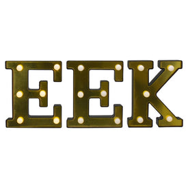 6.5" LED Lighted Gold EEK Halloween Marquee Sign
