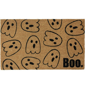 Boo with Ghosts 18" x 30" Natural Coir Halloween Doormat