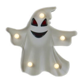 7" LED Lighted White Ghost Halloween Marquee Sign