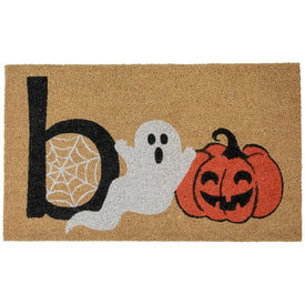 Boo 18" x 30" Natural Coir Halloween Doormat
