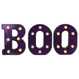 6.5" LED Lighted Purple BOO Halloween Marquee Sign