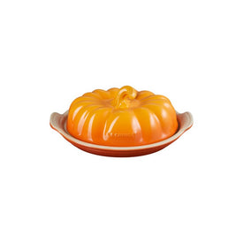 Pumpkin Stoneware Covered Butter Dish - Persimmon