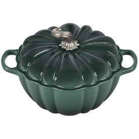4-Quart Enameled Cast Iron Pumpkin Cocotte with Figural Knob - Artichaut with Stainless Steel Figural Knob