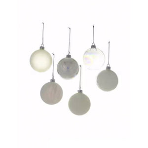 Hue Giant White Christmas Ornaments Set of 6
