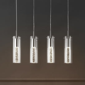 Mium 29.5" Four-Light Integrated LED Linear Pendant - Chrome