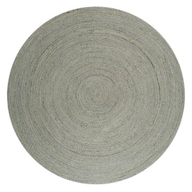 Zara Braided Coastal Cottage Jute 5' Round Area Rug - Gray