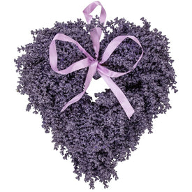 17.5" Artificial Lavender Heart Spring Wreath