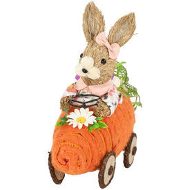 13" Girl Bunny with Carrot Car Easter Decoration