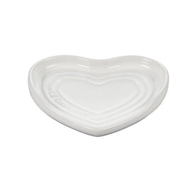 Stoneware Heart Spoon Rest - White