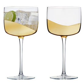 Wave Gin Glasses Set of 2 - Gold
