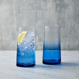 Empire Blue Double Old Fashioned Tumblers Set of 2