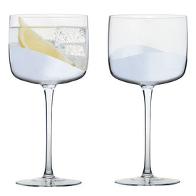 Wave Gin Glasses Set of 2 - Silver
