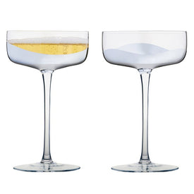 Wave Champagne Saucers Set of 2 - Silver