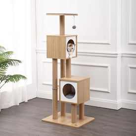 Sawyer Three-Tier Minimalist Jute Cat Tree Condo with Scratching posts