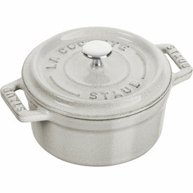0.25-Quart Cast Iron Mini Round Cocotte - White Truffle