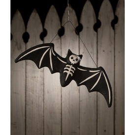 Large Skeleton Bat Paper Mache Figurine