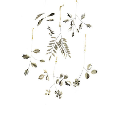 Product Image: Winter Botanical Brass Ornaments Set of 6