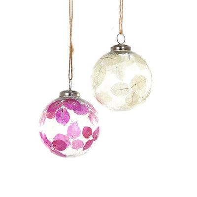 Product Image: Frozen Blossom Baubles Set of 2