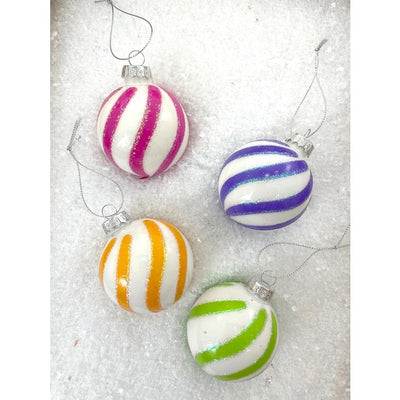 Product Image: Rainbow Swirl Stripe Ornaments Set of 4