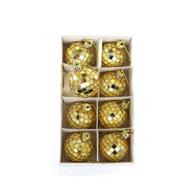 Tiny Disco Ball Ornaments in Box - Gold