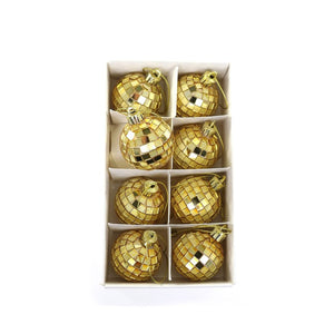 Tiny Disco Ball Ornaments in Box - Gold