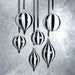 Monochrome Stripe Glass Ornaments Set of 8