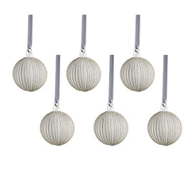 Glittering Elegance Glass Ball Ornaments Set of 6
