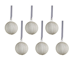 Glittering Elegance Glass Ball Ornaments Set of 6