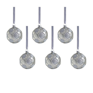 Serenity Matte Frosted Glass Ball Ornaments Set of 6