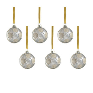 Serenity Matte Frosted Glass Ball Ornaments Set of 6