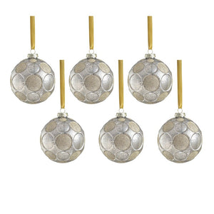 Serenity Matte Frosted Glass Ball Ornaments Set of 6