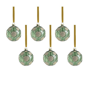 Serenity Matte Frosted Glass Ball Ornaments Set of 6