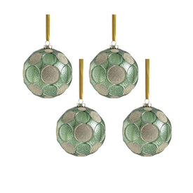 Serenity Matte Frosted 4.75" Glass Ball Ornaments Set of 4