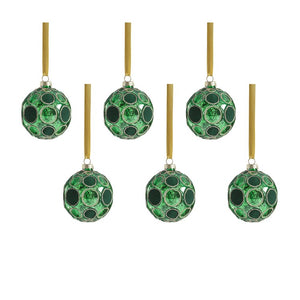 Gleaming Serenity Glass Ball Ornaments Set of 6