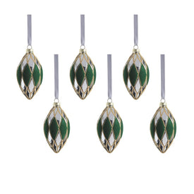 Messina Verde Glass Ornaments Set of 6