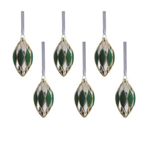 Messina Verde Glass Ornaments Set of 6