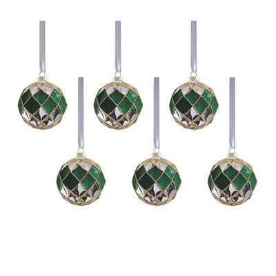 Product Image: Messina Verde Glass Ornaments Set of 6