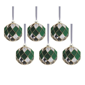 Messina Verde Glass Ornaments Set of 6