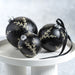 Patrin Glass Ball Ornaments with Leaf Pattern Set of 6