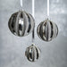 Giada 4.75" Shiny Glass Ball Ornaments with Flock Pattern Set of 4